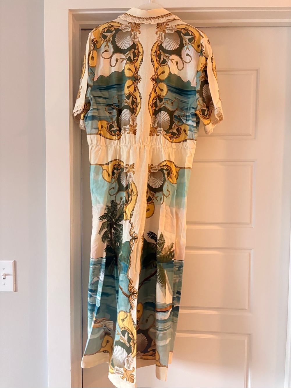 Farm Rio Off-White Royal Sea Collared Midi Dress - Picture 3 of 5
